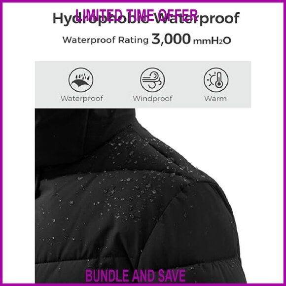 Women's Long Hooded Puffer Jacket Warm Quilted Winter Coat Plus Size - Picture 7 of 8